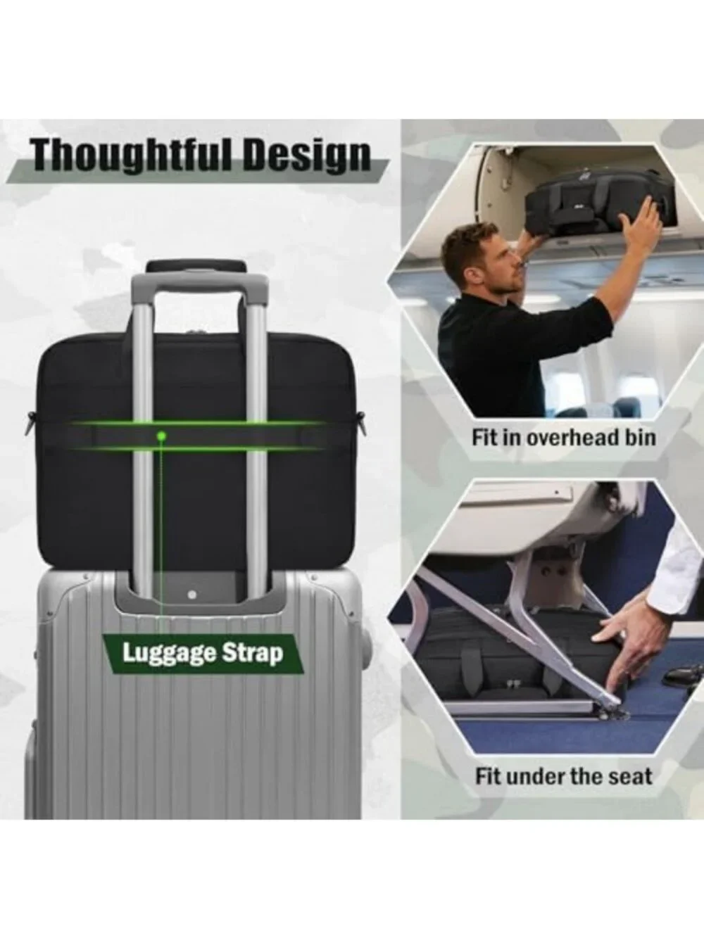 Tactical Military Laptop Bag for Men - Large Briefcase with Multiple Pockets